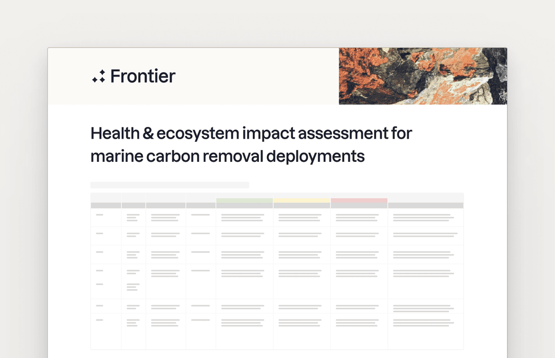 Preview for "Marine CDR health and ecosystem impact rubric"